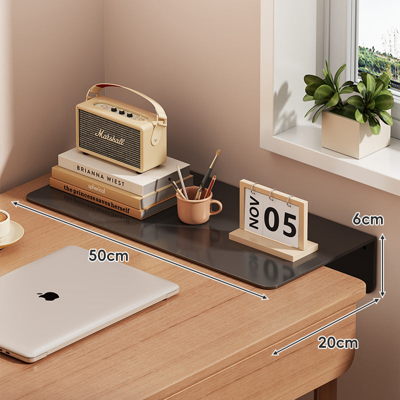 Slim schwebendes wandmontiertes Schreibtischregal Monitorerhöhung mit eleganter, gehärteter Glasoberfläche
