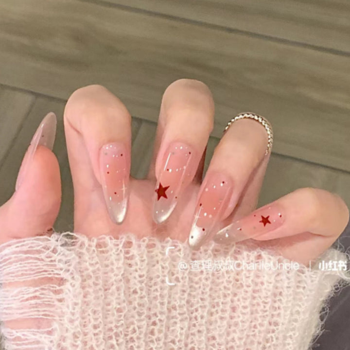 Künstlerisches florales detailliertes Press-On-Nagelset Karnz