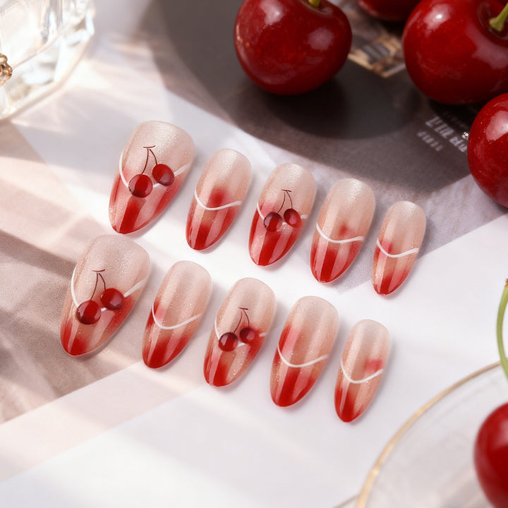 Kirsch-Themen Press-On Nagelkunst Set Karnz