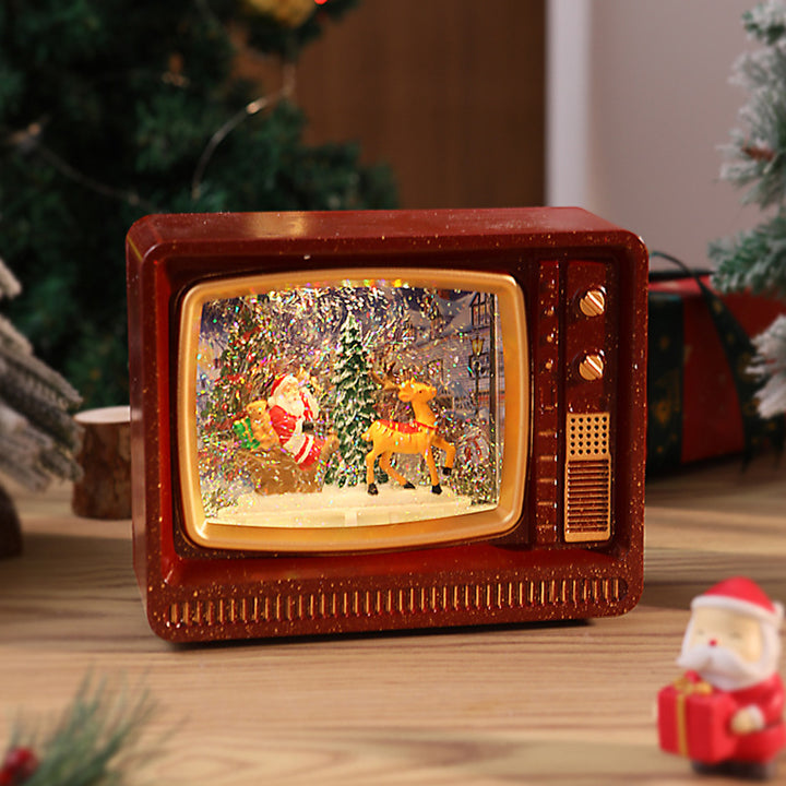 Nostalgische Schneekugel Fernseher Karnz