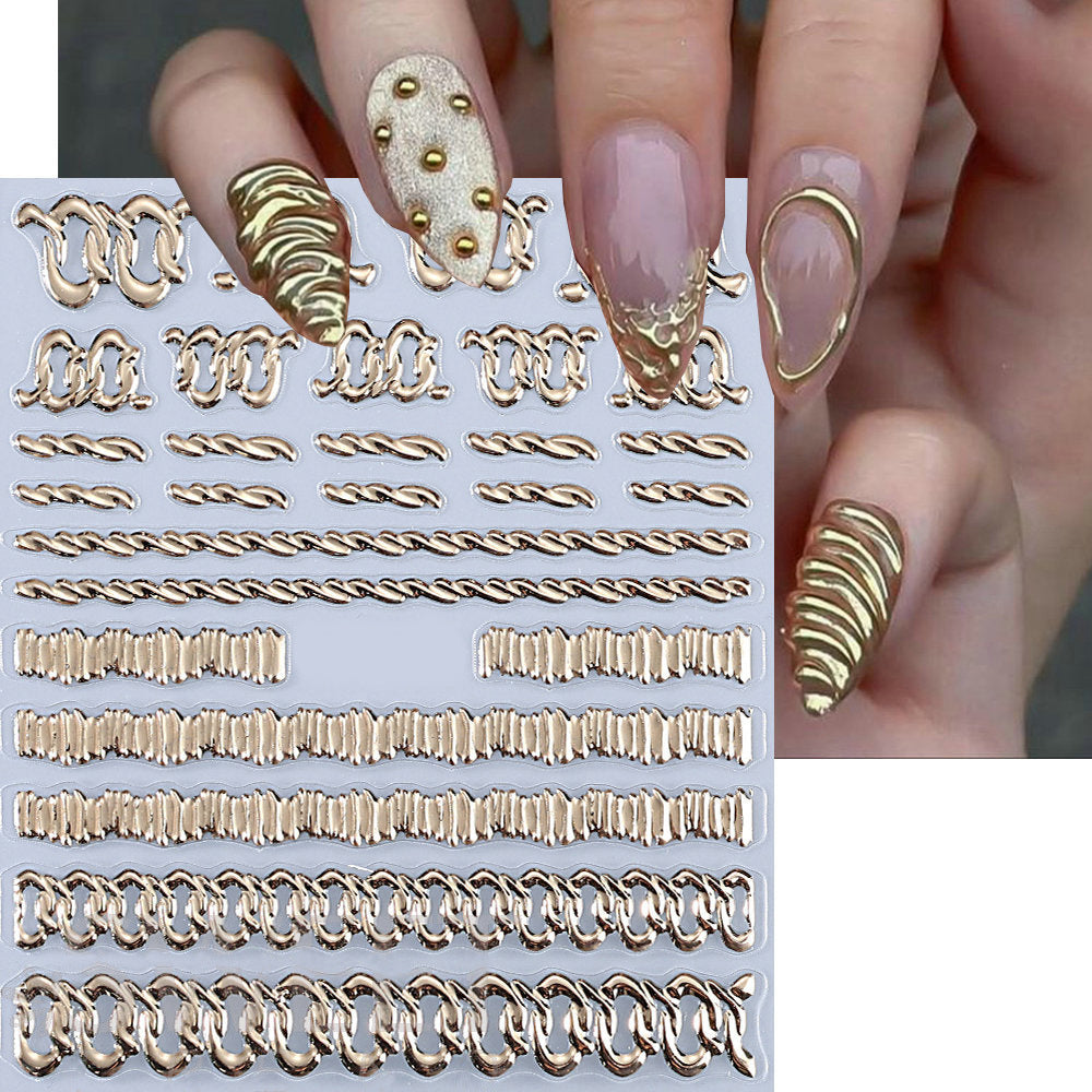 Metallic Nail Art Streifenklebeband