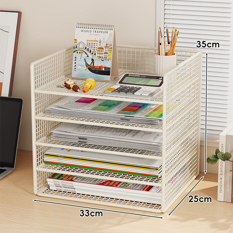 Belüfteter Mesh-Dreifach-Desktop-Dokumenten- und Zeitschriftenorganisator-Rack