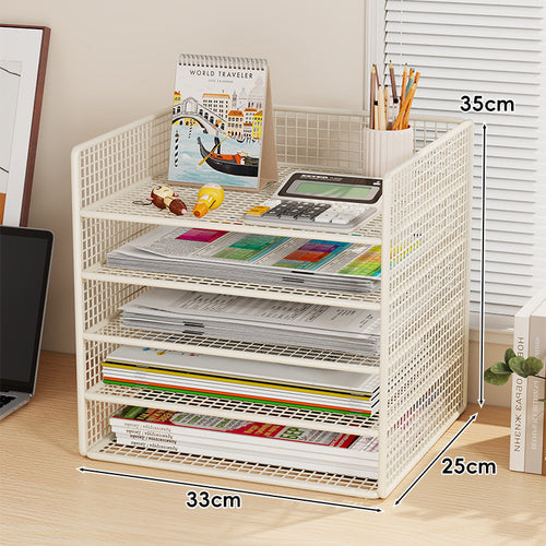 Belüfteter Mesh-Dreifach-Desktop-Dokumenten- und Zeitschriftenorganisator-Rack