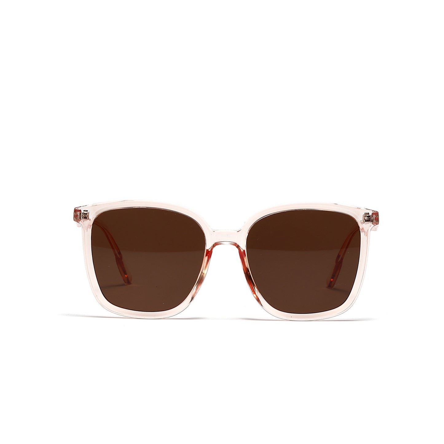 Damen stilvolle quadratische Sonnenbrille mit klarem Rahmen und polarisierten Gläsern Karnz