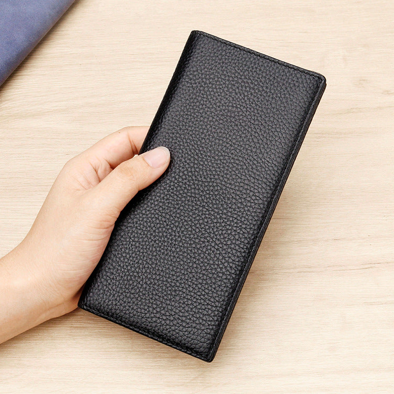 Texturiertes Leder Lang Wallet Karnz