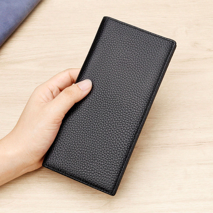 Texturiertes Leder Lang Wallet Karnz