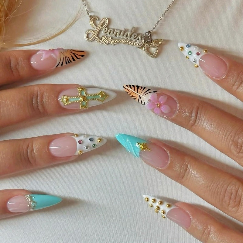 Tierisch inspiriertes Press-On-Nagelkunst-Set Karnz