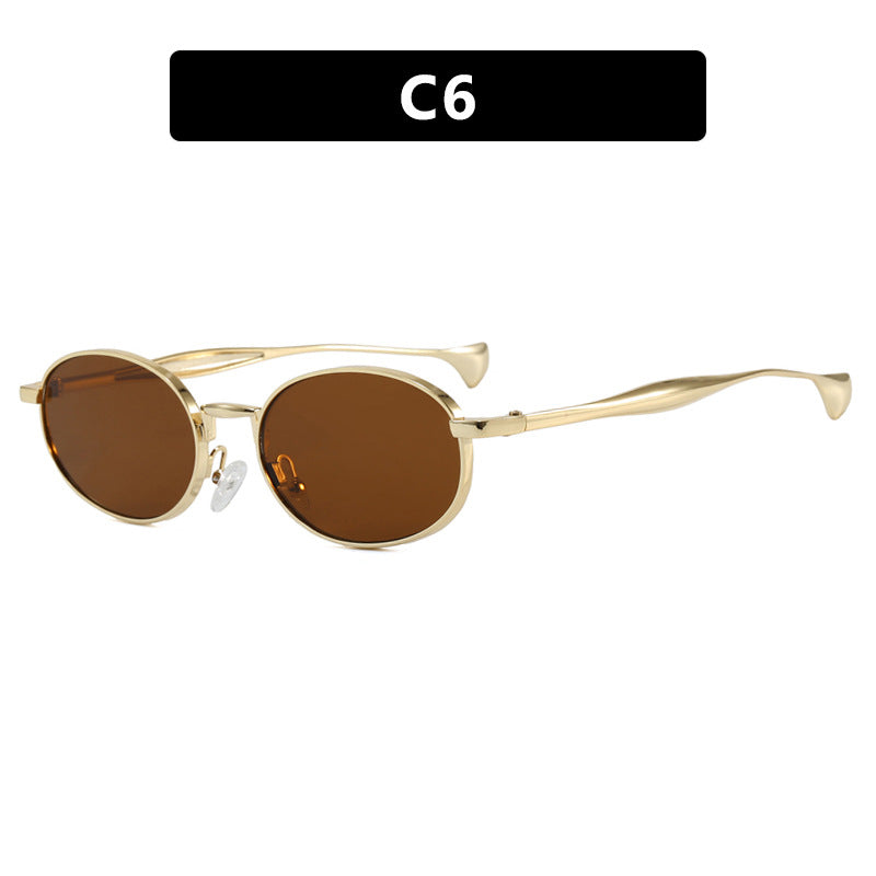 Damen robuste runde Sonnenbrille mit verspiegelten Gläsern Karnz