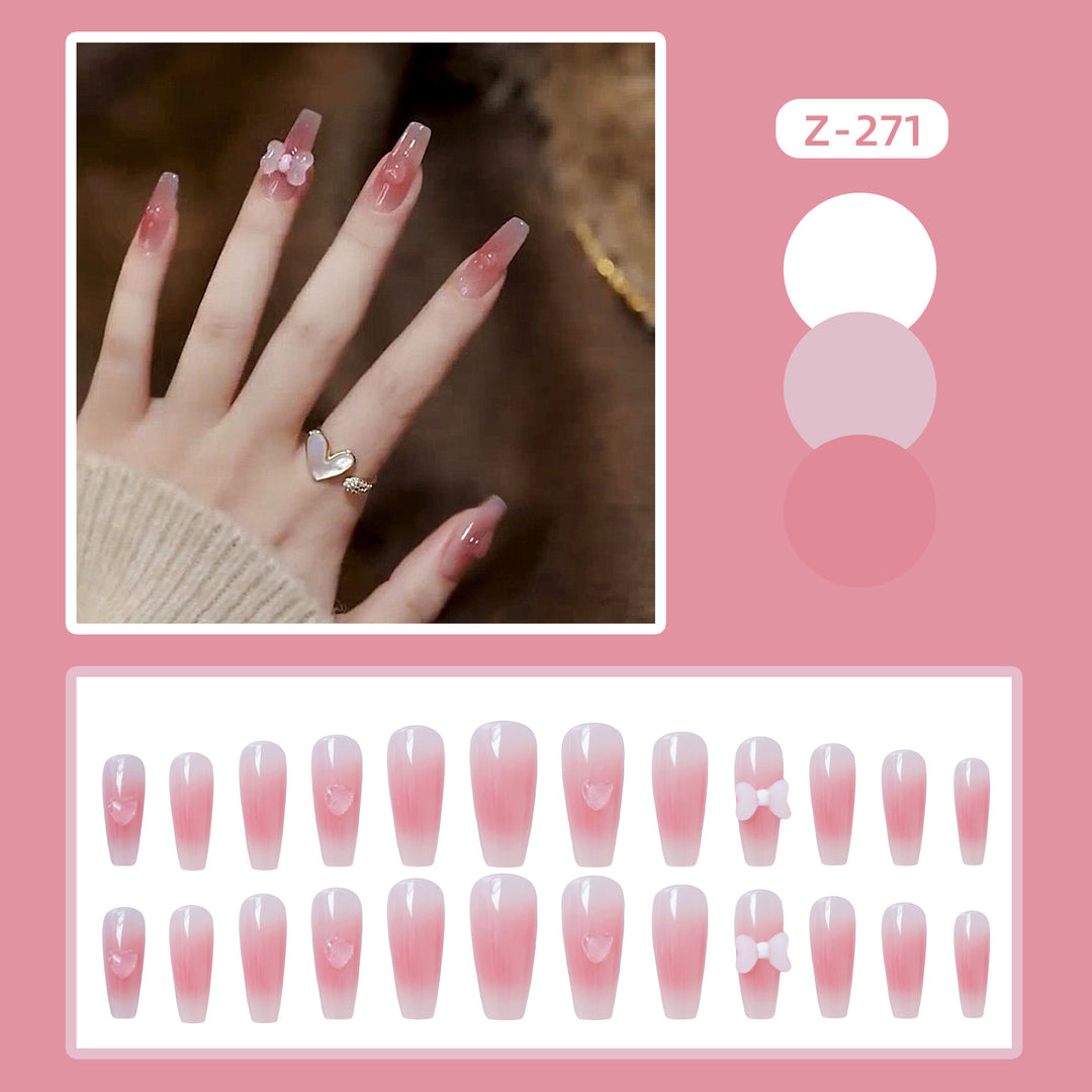 Blumengeschmücktes Press-On-Nagelset