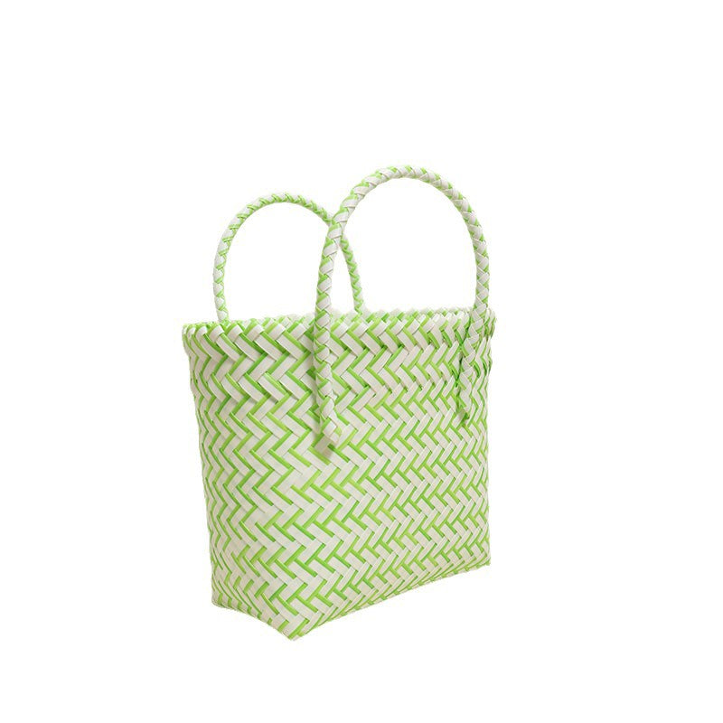 Damen Handgearbeitete Freizeit-Tasche mit zigzag Flechtmuster Karnz