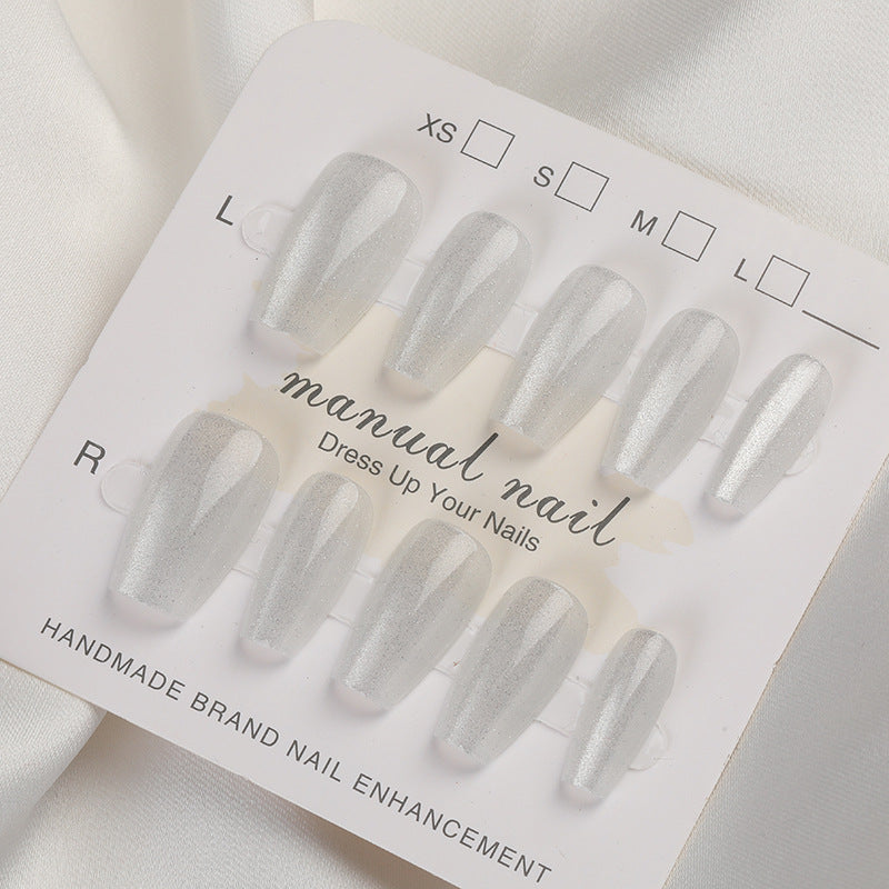 Iridescent Press-On Nagel Set mit Glitzer-Finish Karnz