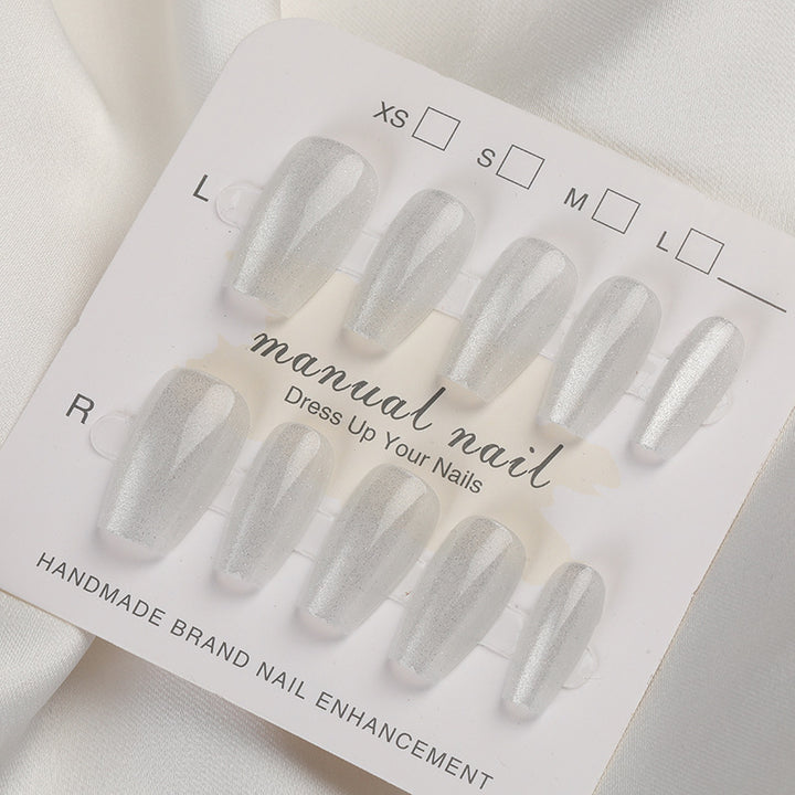 Iridescent Press-On Nagel Set mit Glitzer-Finish Karnz