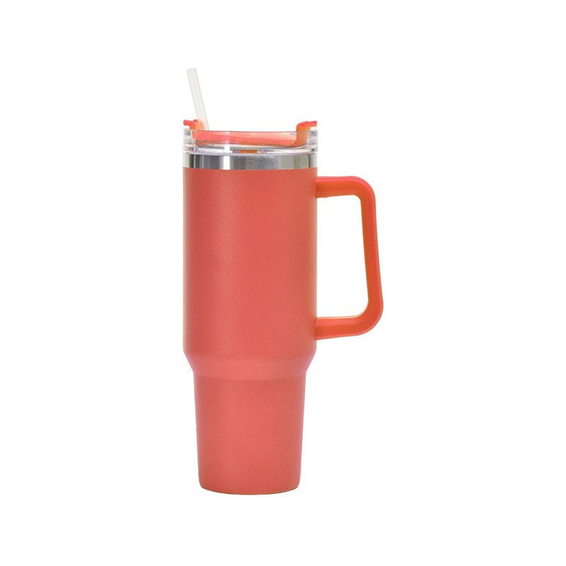 Damen Isolierbecher mit Trinkhalm und ergonomischem Griff Karnz