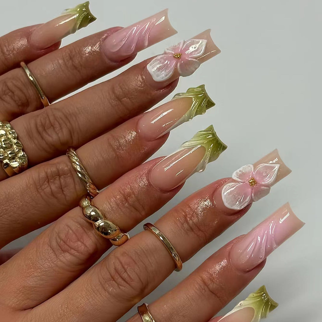 3D Floral Nail Art Extensions Karnz