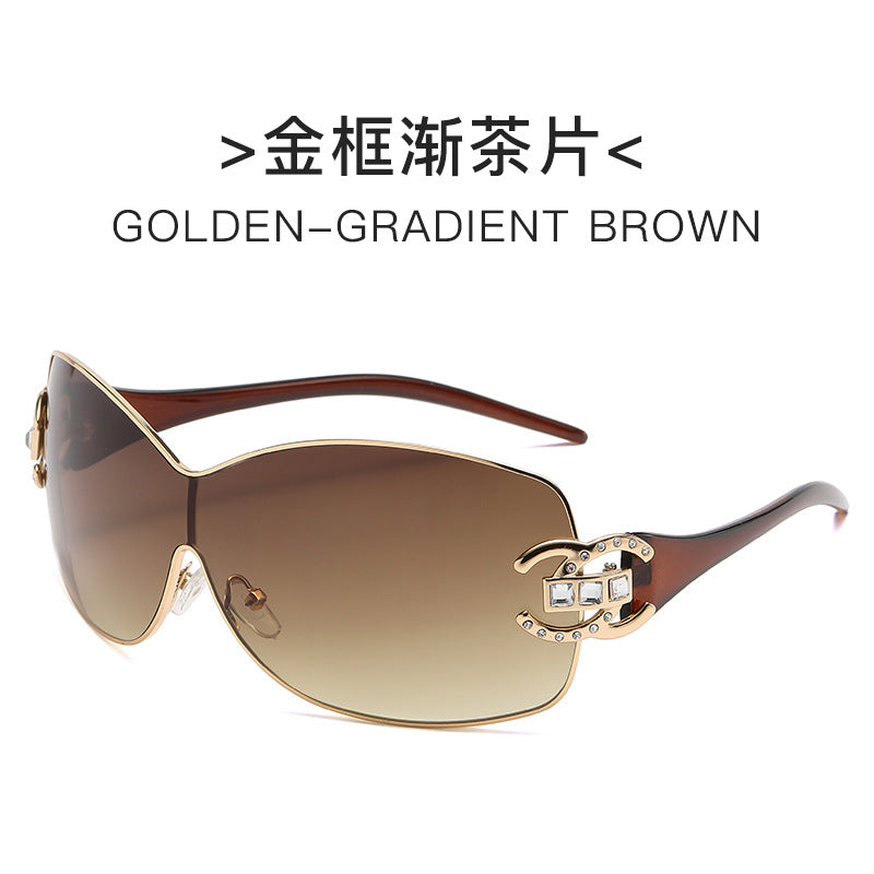 Damen Fashion-Sonnenbrille mit extravagantem Design und funkelnden Akzenten Karnz