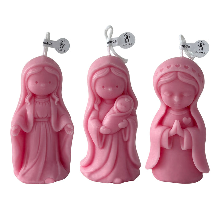 Skulpturaler Kerzenhalter der Jungfrau Maria