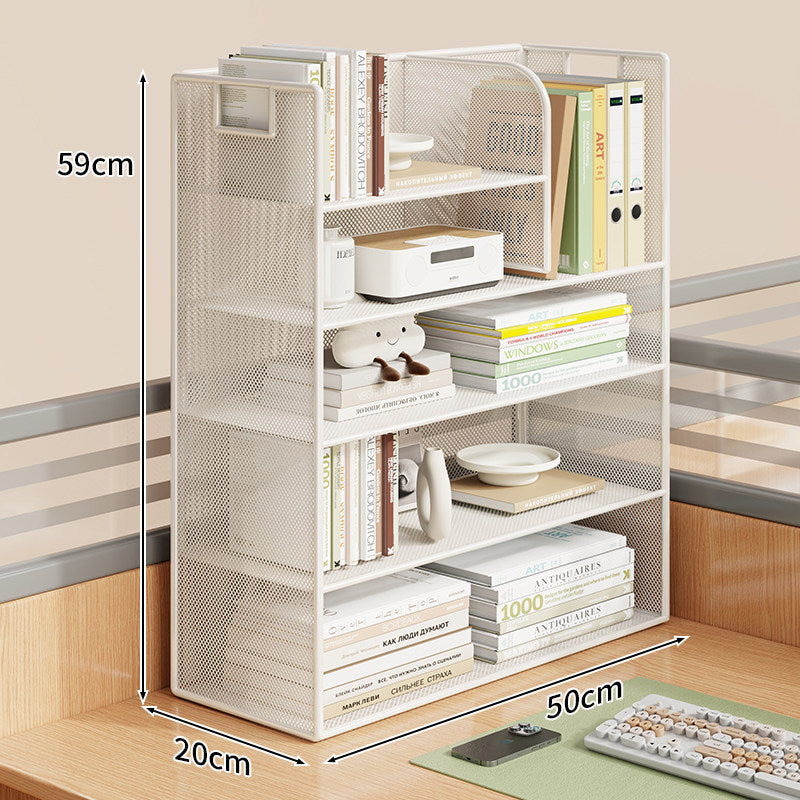 Mesh Desktop Open-Shelf Organizer mit integrierten Griffen und Trennwänden
