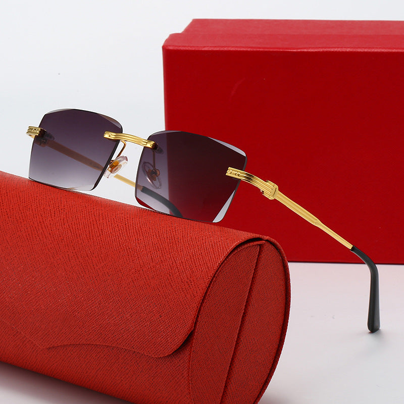 Damen exklusive geometrische Sonnenbrille mit luxuriösen Metallrahmen und polarisierenden Gläsern Karnz