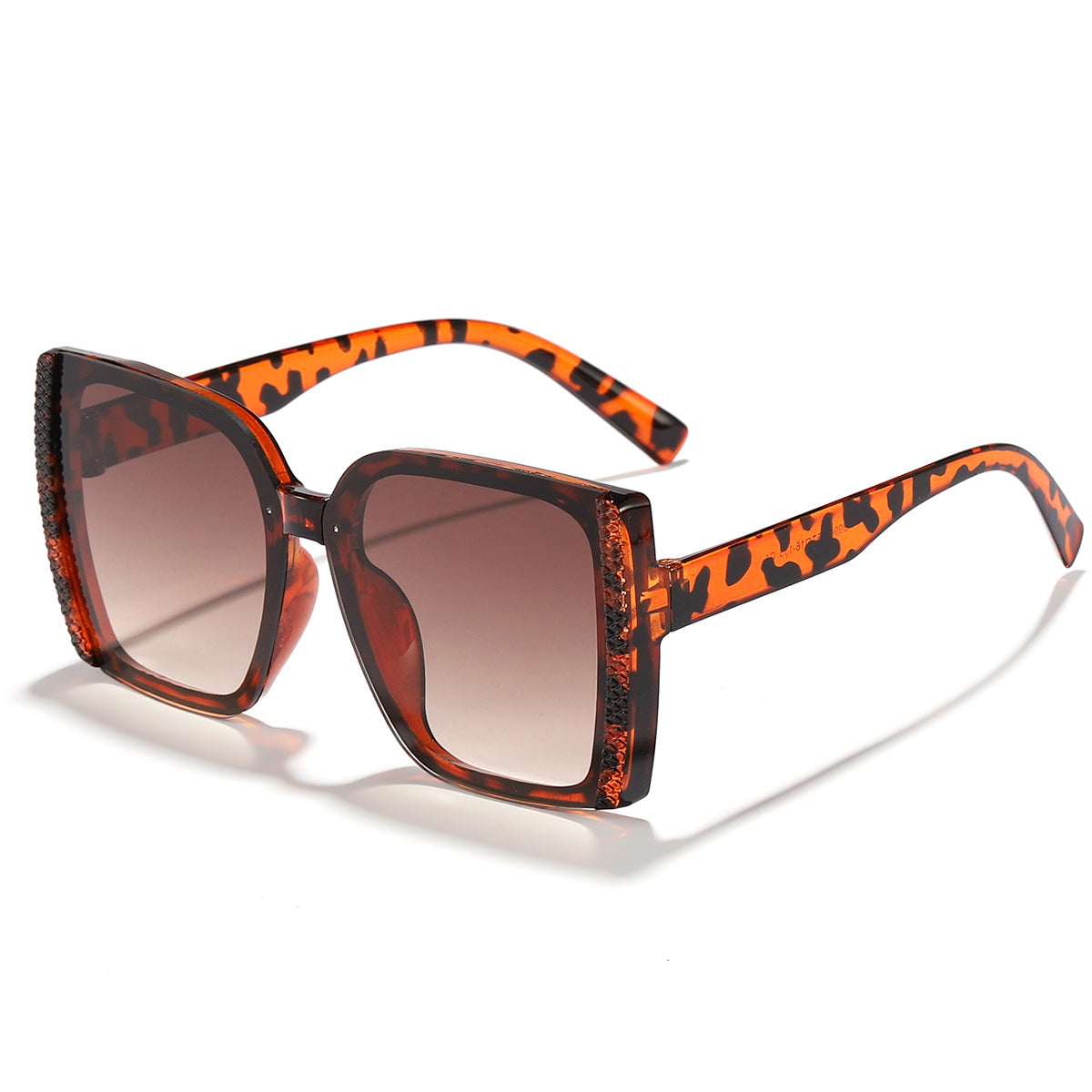 Damen Mode-Sonnenbrille im modernen Leopardenmuster mit Glamour-Elementen Karnz