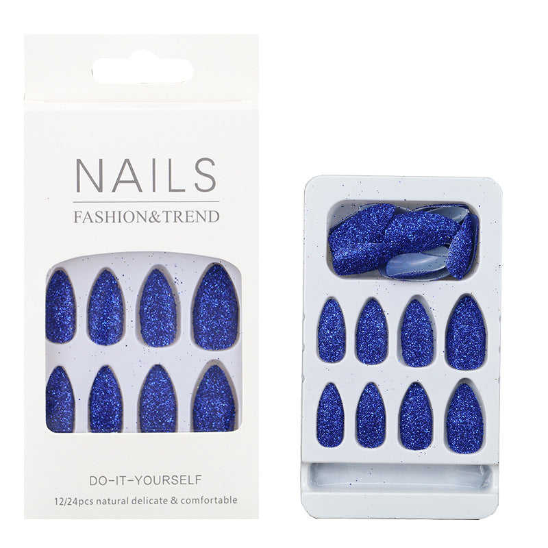 Glitzernde mandelförmige Press-On Nagelspitzen Karnz
