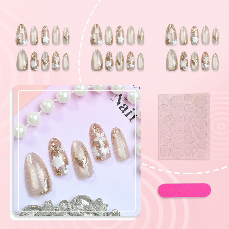 Dekoratives Blumenmuster Press-On Nail Art Set