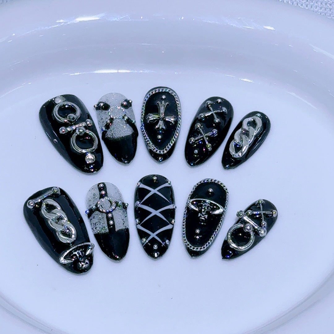 Dekoratives Gothic Nagelkunst Set