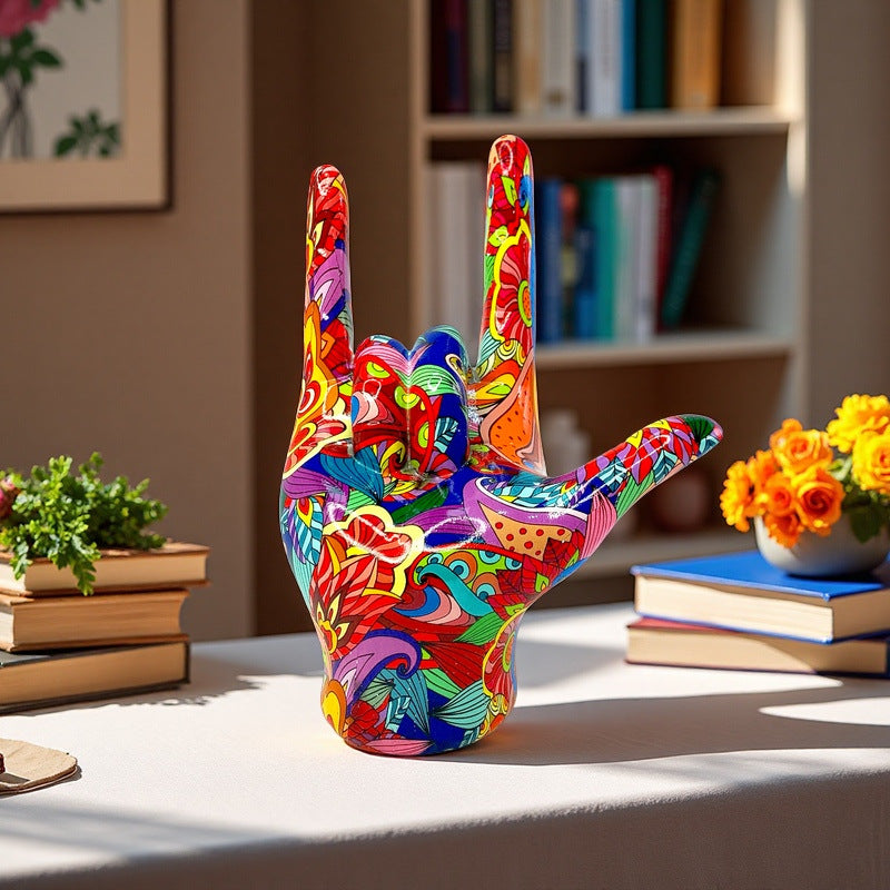 Bunte Hand-Skulptur Karnz