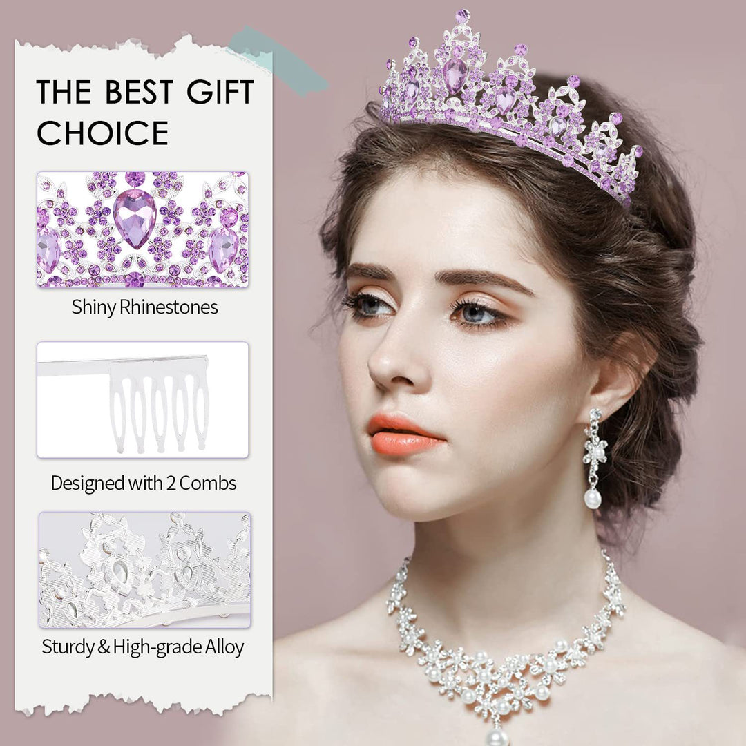 Damen Schwarz verzierte Tiara mit edlem Design Karnz