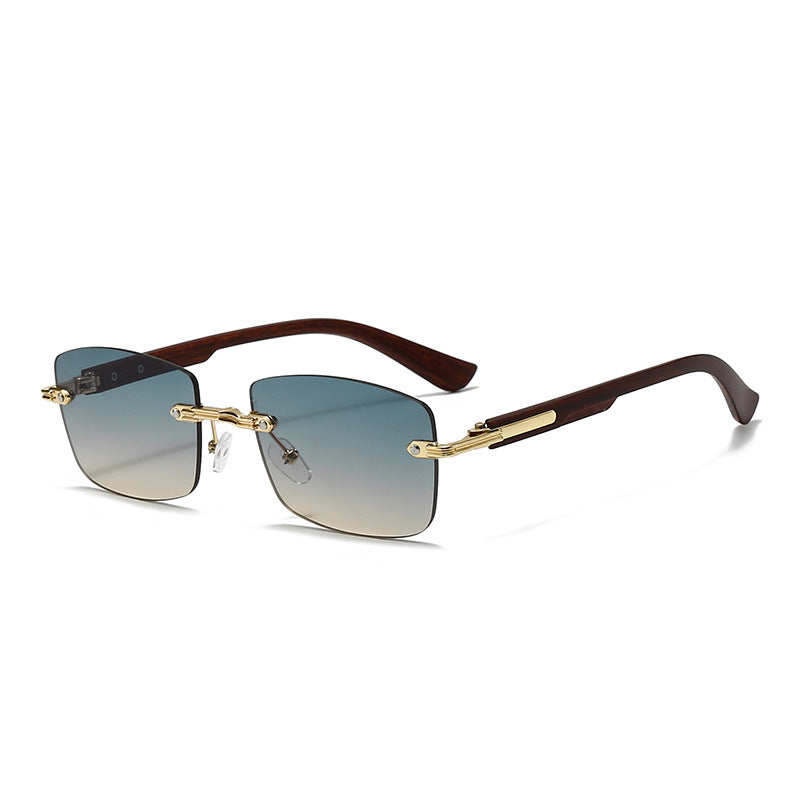 Damen modische quadratische Sonnenbrille mit eleganten Holzakzenten Karnz