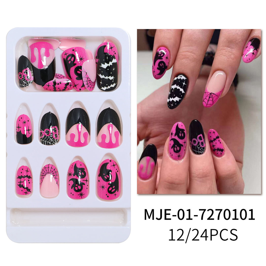 Künstlerisches Abstract Press-On Nagelset Karnz