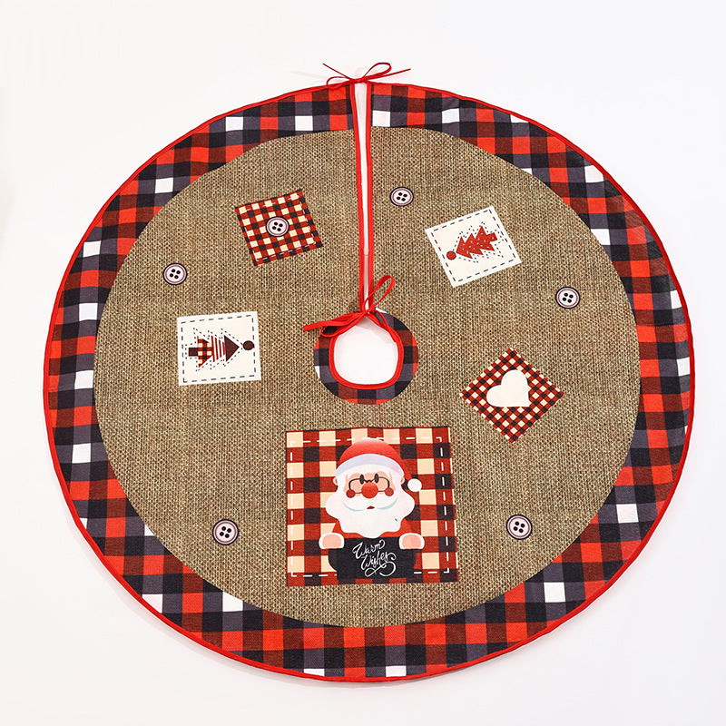 Weihnachtsbaumdecke aus Jute mit festlichem Weihnachtsmann-Motiv Karnz