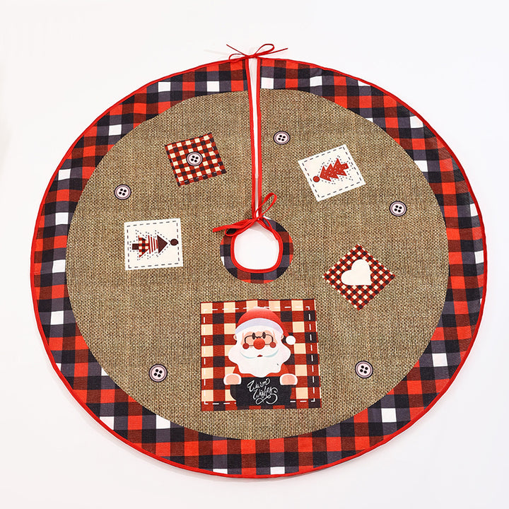 Weihnachtsbaumdecke aus Jute mit festlichem Weihnachtsmann-Motiv Karnz