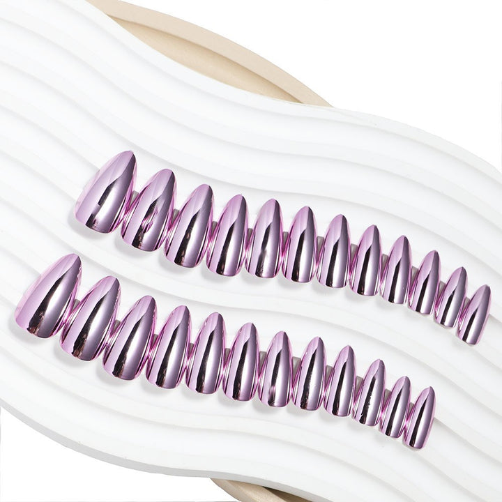 Elegantes Spiegel-Finish Press-On Nail Set Karnz