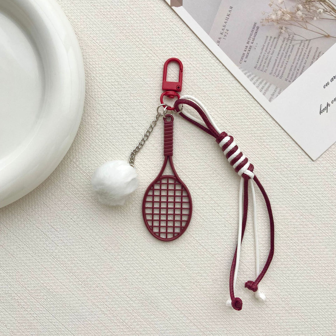 Tennisracket und Pelzball Schlüsselanhänger Karnz