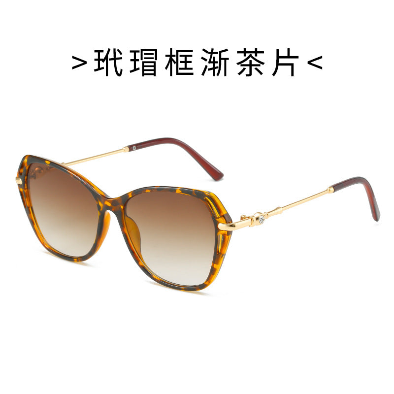 Damen modische Cat-Eye Sonnenbrille mit elegantem Metallrahmen Karnz