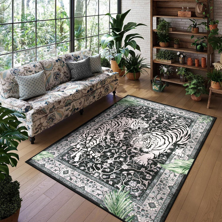 Künstlerischer Tigerprint Bereichsteppich Karnz