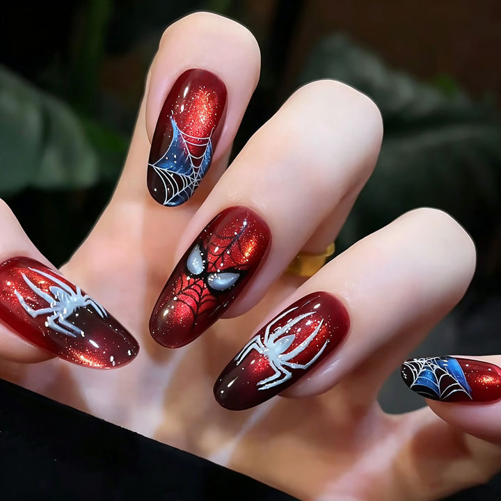 Themenbasierter Spider-Man inspirierter Press-On Nagelkunst Set Karnz