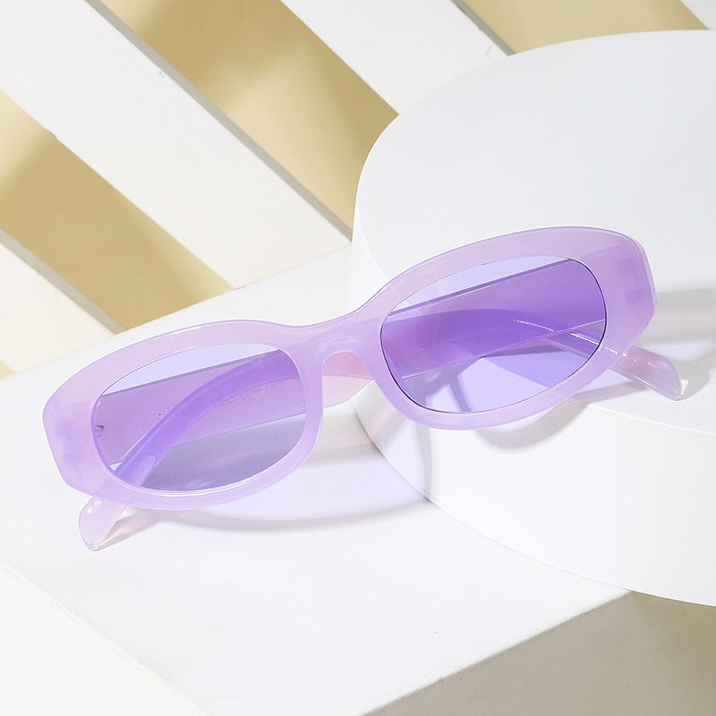Damen modische Sonnenbrille im minimalistischen Ovaldesign Karnz