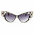 Damen Glamouröse Cat-Eye-Sonnenbrille mit funkelnden Schmuckelementen Karnz