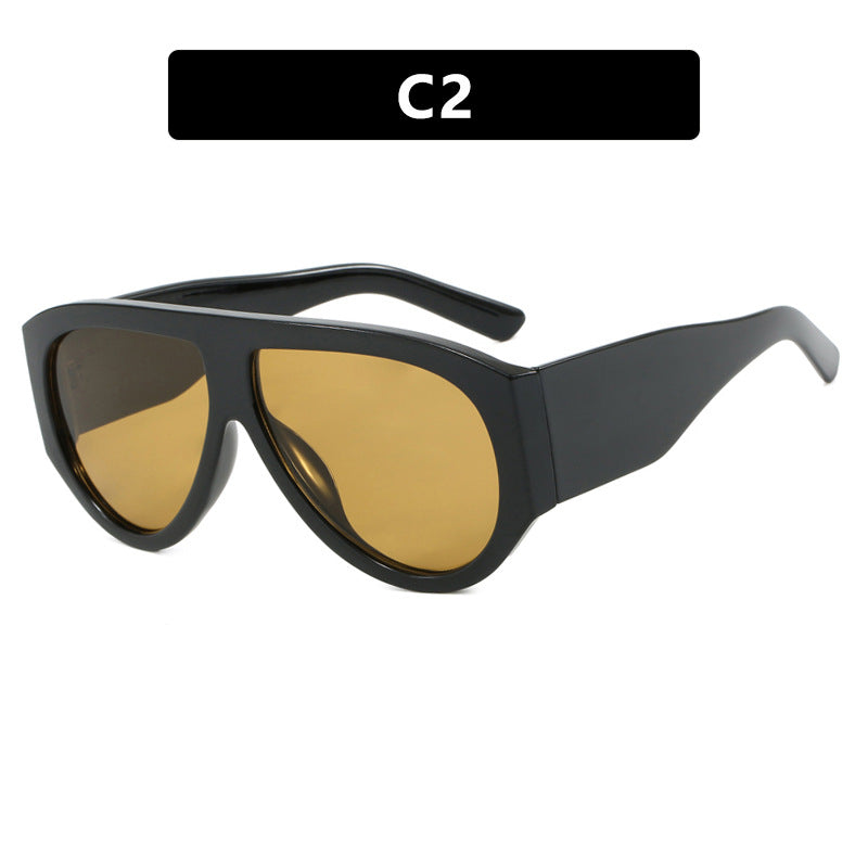 Damen modische Sonnenbrille im modernen Design mit breitem Rahmen Karnz