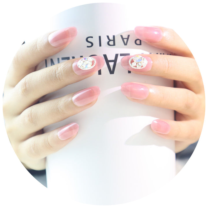 Elegantes Press-On-Nagelkunst-Set mit Strassakzenten
