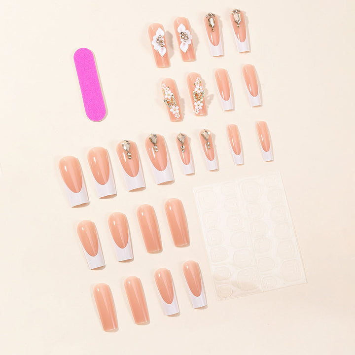 Dekorative Florale Acryl Nagelkunst Erweiterungen Karnz
