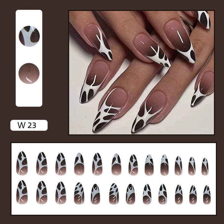 Künstlerisches Press-On-Nagelset mit abstraktem Design