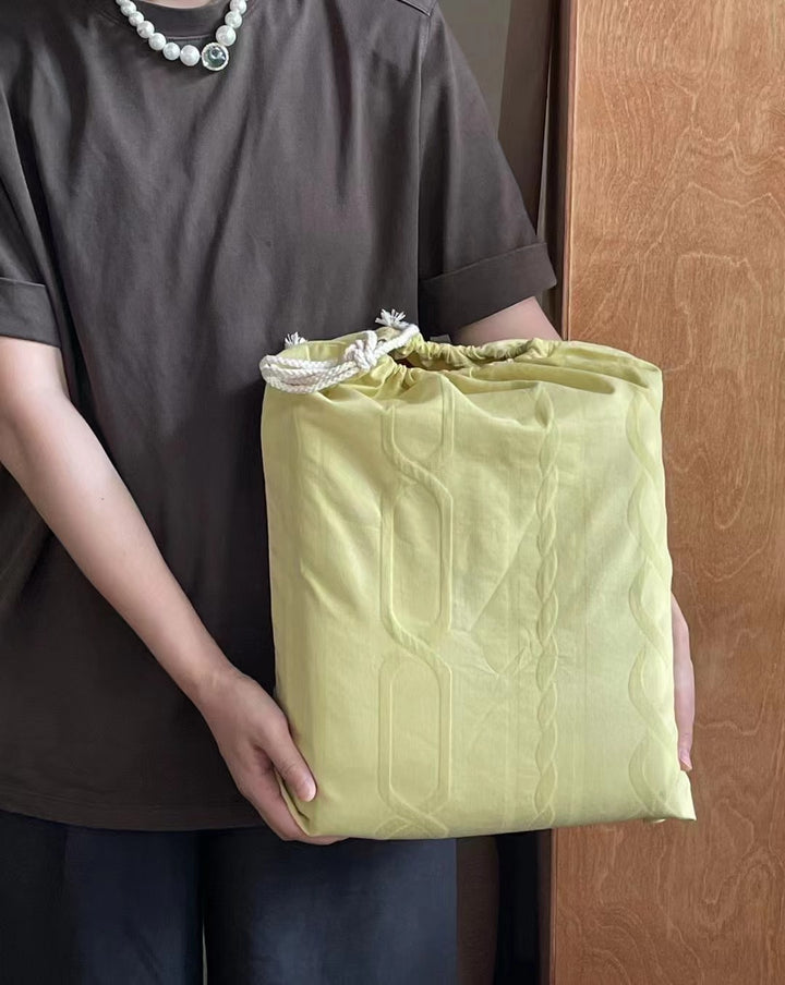 Elegante Baumwoll-Leinen Bettwäschegarnitur mit gequilteter Jacquard-Struktur