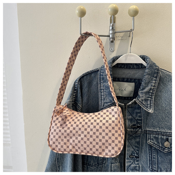 Stylische karierte Schultertasche
