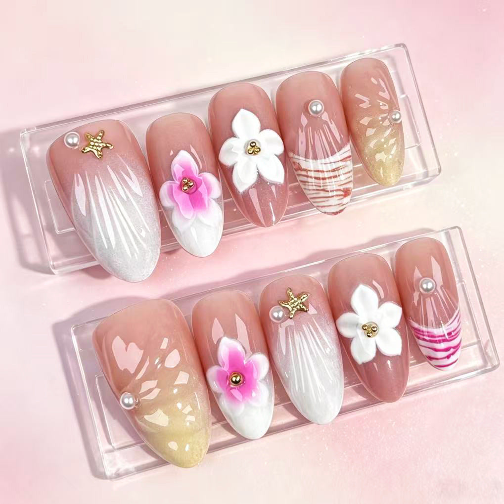 Dekoratives Blütenmotiv Nail Art Set zum Aufkleben