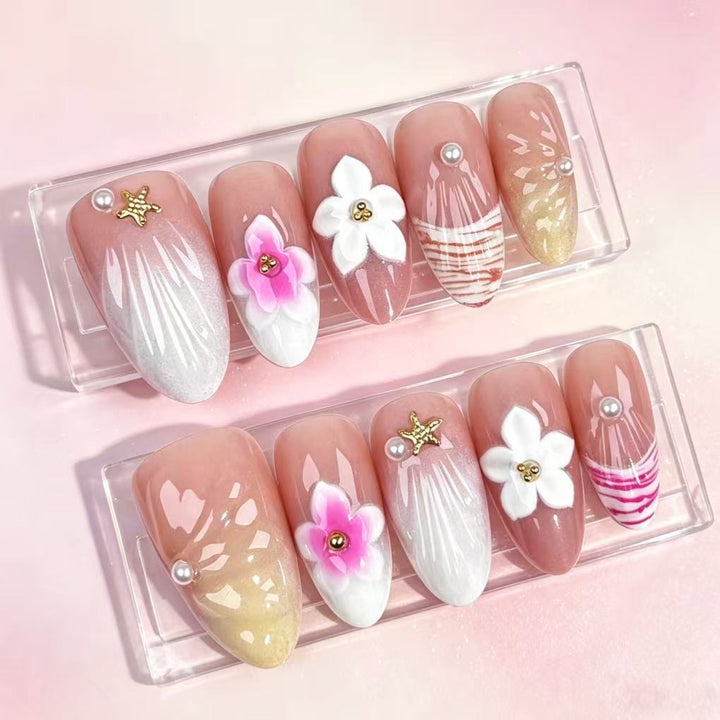 Dekoratives Blütenmotiv Nail Art Set zum Aufkleben
