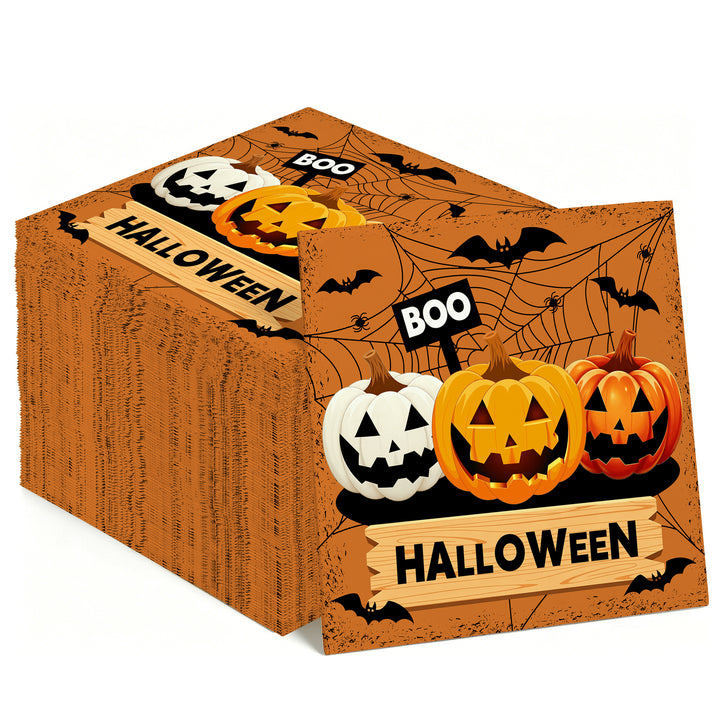 Einweg-Pappbecher mit Halloween-Kürbis- und Geistermotiv stapelbar