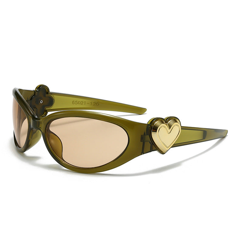Damen modische Sonnenbrille im stilvollen Herzdesign Karnz