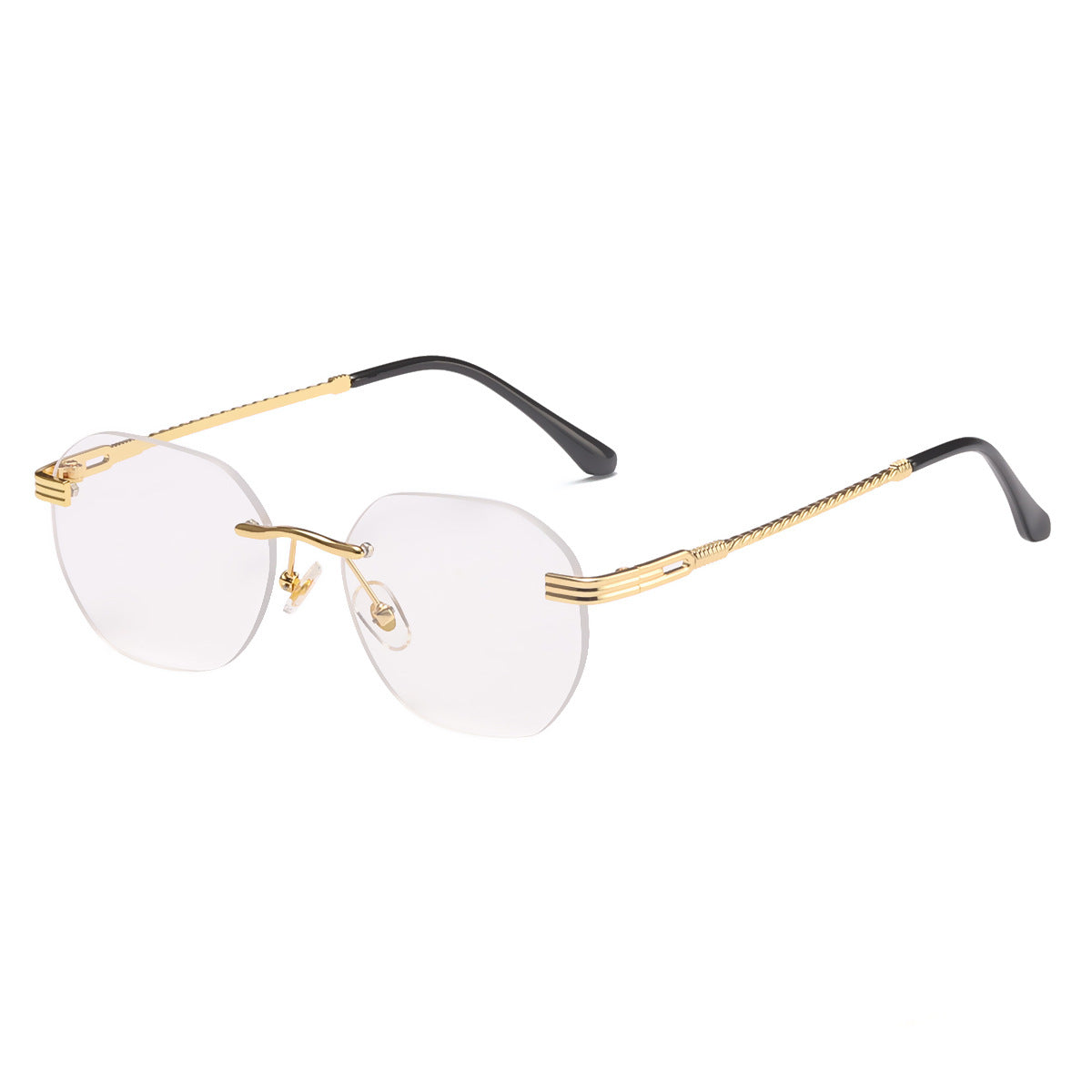 Damen modische geometrische Sonnenbrille mit dekorativem Metallrahmen Karnz